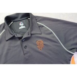 San‎ Francisco Giants MLB Baseball Black Majestic Polo Shirt Sz L
